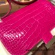 Hermes Constance 19cm Shiny Alligator Crocodile J5 /Rose Scheherazade 18cm Full Handmade