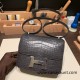 Hermes Constance 19cm Matte Alligator Crocodile 88/ Graphite  Gold Hardware 18cm Full Handmade