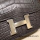 Hermes Constance 19cm Matte Alligator Crocodile 88/ Graphite  Gold Hardware 18cm Full Handmade