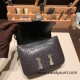 Hermes Constance 19cm Matte Alligator Crocodile 88/ Graphite  Gold Hardware 18cm Full Handmade