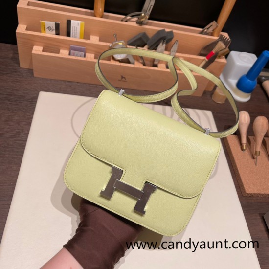 Hermes Constance 19cm Chevre R9 /Jaune Bourgeon 18cm Full Handmade