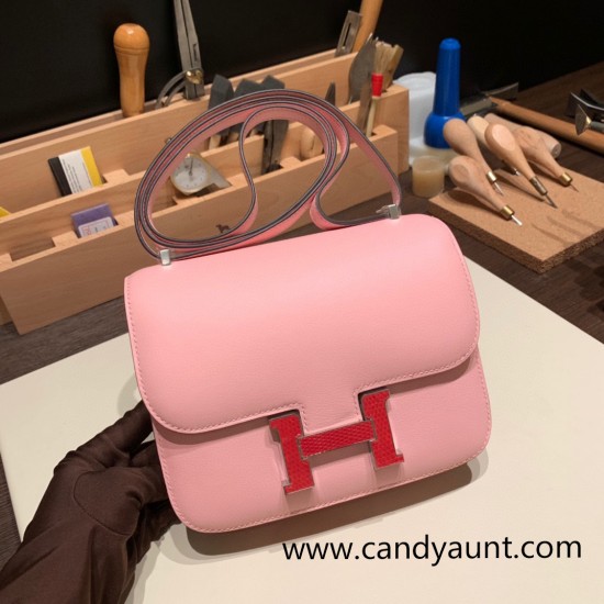 Hermes Constance 19cm swift 3Q /Rose Sakura 18cm Full Handmade