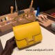 Hermes Constance 19cm swift 9D /Jaune Ambre Gold Hardware 18cm Full Handmade