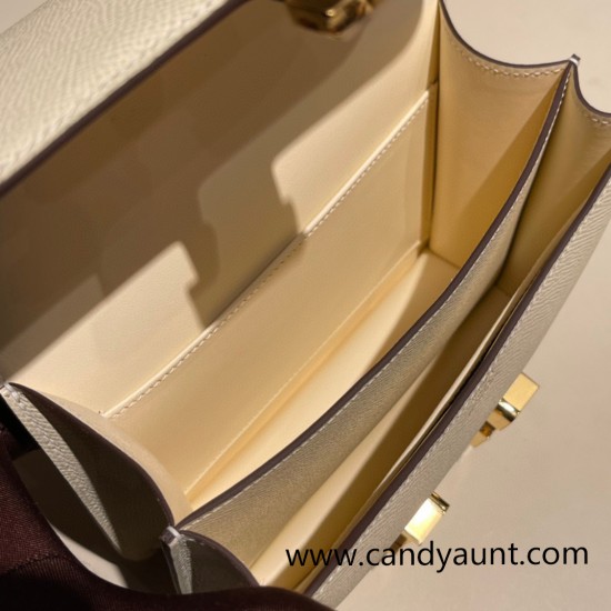 Hermes Constance 19cm Epsom I2 /Nata Gold Hardware 18cm Full Handmade