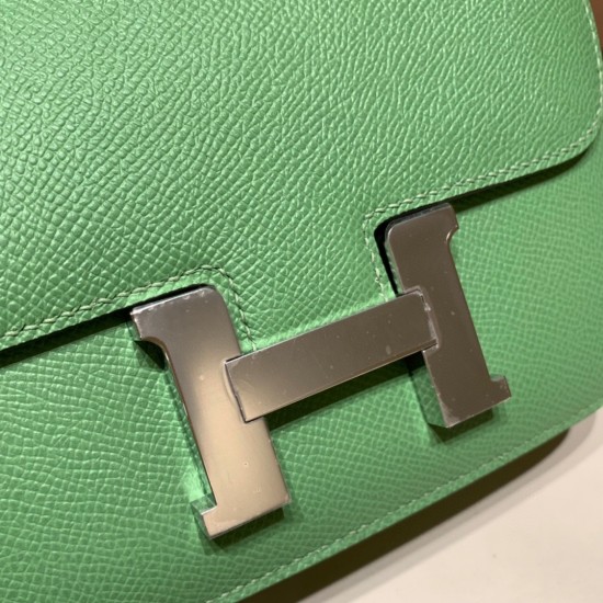 Hermes Constance 19cm Epsom 3I /Vert Criquet Gold Hardware 18cm Full Handmade