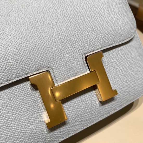 Hermes Constance 19cm Epsom 7R /Azur Gold Hardware 18cm Full Handmade