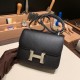 Hermes Constance 19cm Epsom 89 /Black Silver Hardware 18cm Full Handmade