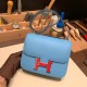 Hermes Constance 19cm Epsom P3 /Blue du Nord Silver Hardware 18cm Full Handmade