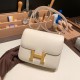 Hermes Constance 19cm Epsom 10/ Craie Gold Hardware   18cm Full Handmade