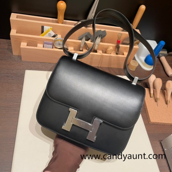 Hermes Constance 24cm 89 /Black (Noir)Silver Hardware 2