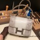 Hermes Constance 24cm Matte Crocodile Niloti 01/ Himalaya Silver Hardware 6