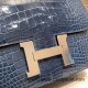 Hermes Constance 24cm Alligator Crocodile N7 /Blue Tempete Silver Hardware 7