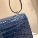 Hermes Constance 24cm Alligator Crocodile N7 /Blue Tempete Silver Hardware 7