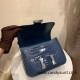 Hermes Constance 24cm Alligator Crocodile N7 /Blue Tempete Silver Hardware 7