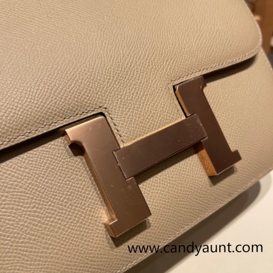 Hermes Constance 24cm Epsom S2 /Trench& 4B /Biscuit Rosegold Hardware 8