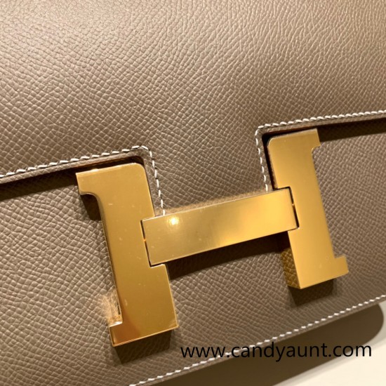 Hermes Constance 24cm epsom18 Étoupe Grey Gold Hardware 19