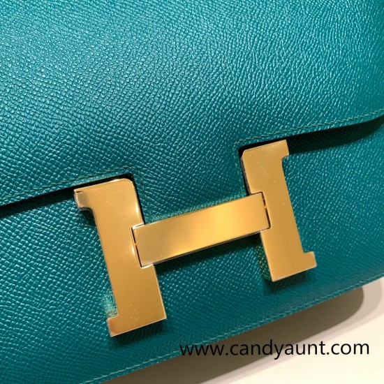 Hermes Constance 24cm epsom Z6 /Malachite Gold Hardware 25