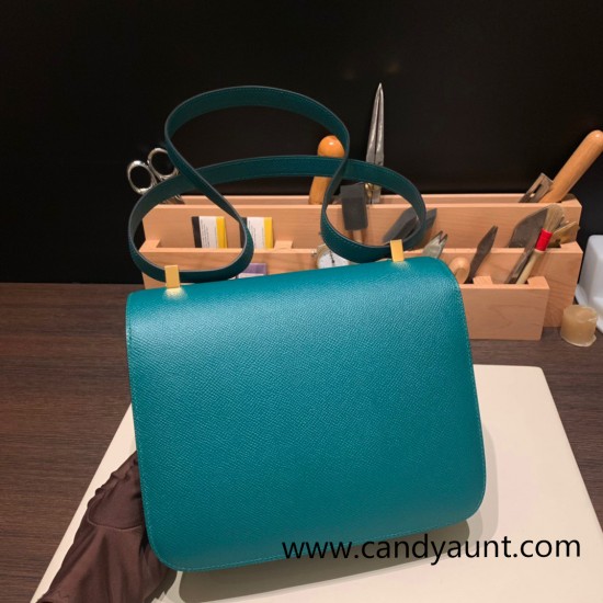 Hermes Constance 24cm epsom Z6 /Malachite Gold Hardware 25