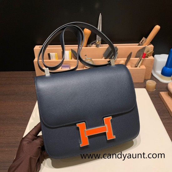 Hermes Constance 24cm Epsom 2Z/ Blue nuit 35