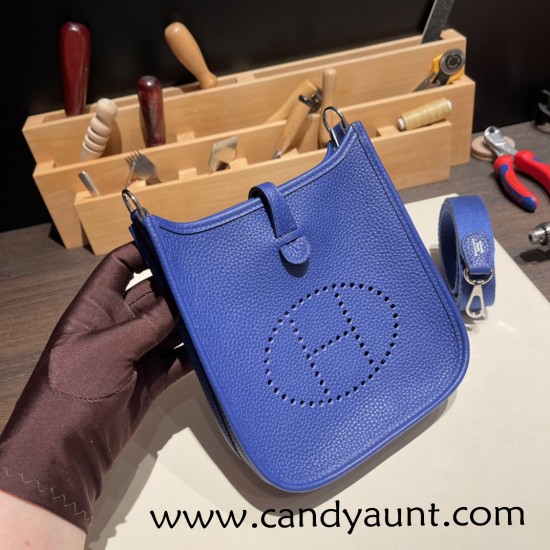HERMES TPM Mini Evelyn Clemence 7T/ Blue Electric