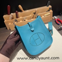 HERMES TPM Mini Evelyn Clemence 7F /Blue Paon  