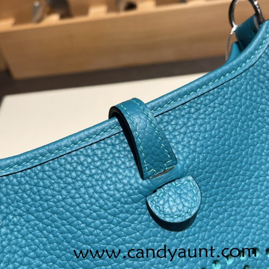 HERMES TPM Mini Evelyn Clemence 7F /Blue Paon  