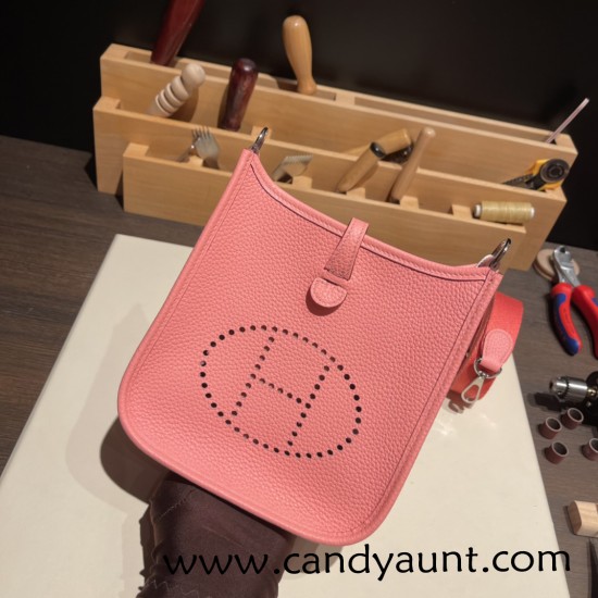 HERMES TPM Mini Evelyn Clemence K4/Rose d’ete SilverHardware