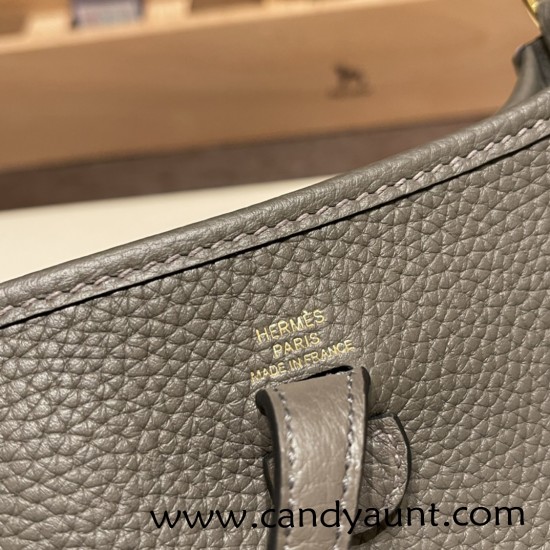 HERMES TPM Mini Evelyn Clemence 8F /Etain GoldHardware