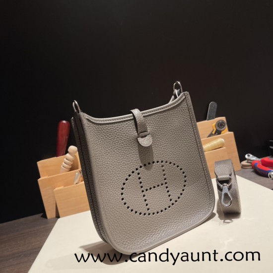 HERMES TPM Mini Evelyn Clemence 8F /Etain SilverHardware