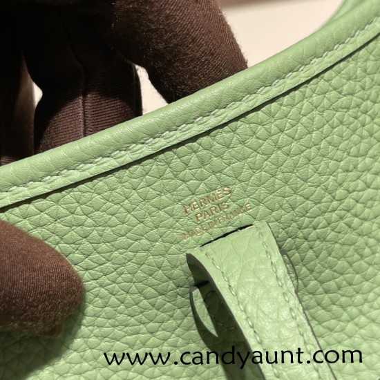 HERMES TPM Mini Evelyn Clemence 3I /Vert Criquet