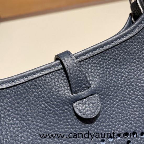 HERMES TPM Mini Evelyn Clemence 2Z/ Blue nuit