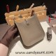 HERMES TPM Mini Evelyn Clemence 18 /Étoupe Grey SilverHardware