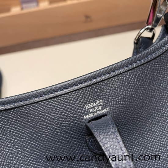 HERMES TPM Mini Evelyn Clemence 2Z/ Blue nuit SilverHardware