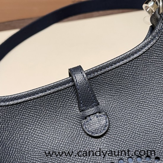 HERMES TPM Mini Evelyn Clemence 2Z/ Blue nuit SilverHardware