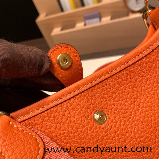 HERMES TPM Mini Evelyn Clemence 93 /Orange GoldHardware