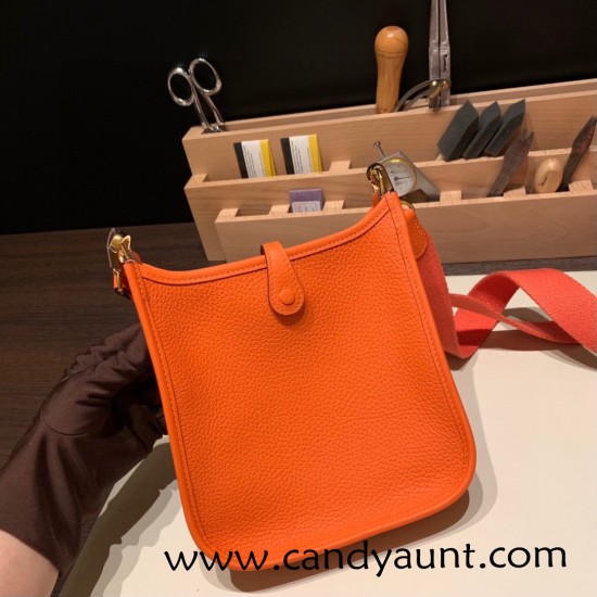 HERMES TPM Mini Evelyn Clemence 93 /Orange GoldHardware