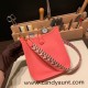 HERMES TPM Mini Evelyn Clemence U5/ Rose Lipstick GoldHardware