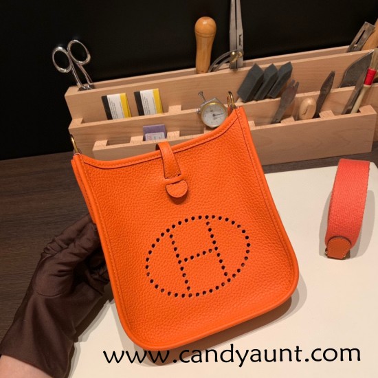 HERMES TPM Mini Evelyn Clemence 93 /Orange GoldHardware