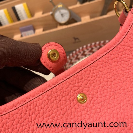 HERMES TPM Mini Evelyn Clemence U5 /Rose Lipstick GoldHardware