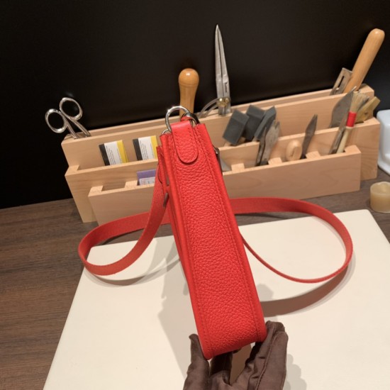 HERMES TPM Mini Evelyn Clemence S3/ Rouge Cœur SilverHardware