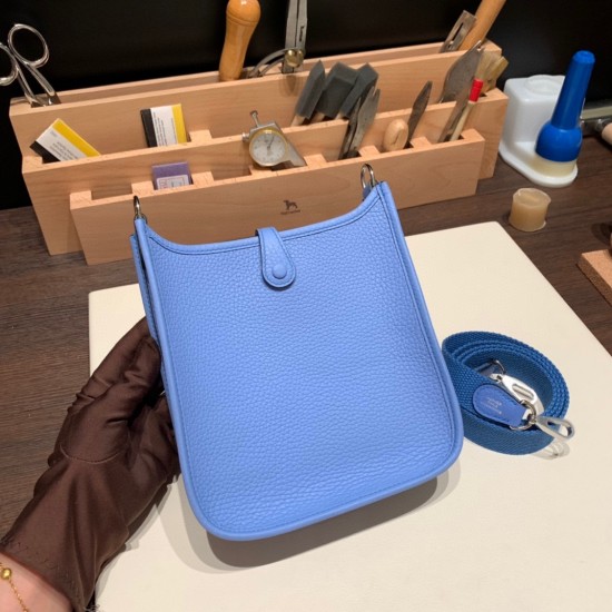 HERMES TPM Mini Evelyn Clemence 2T/ Blue Paradise SilverHardware