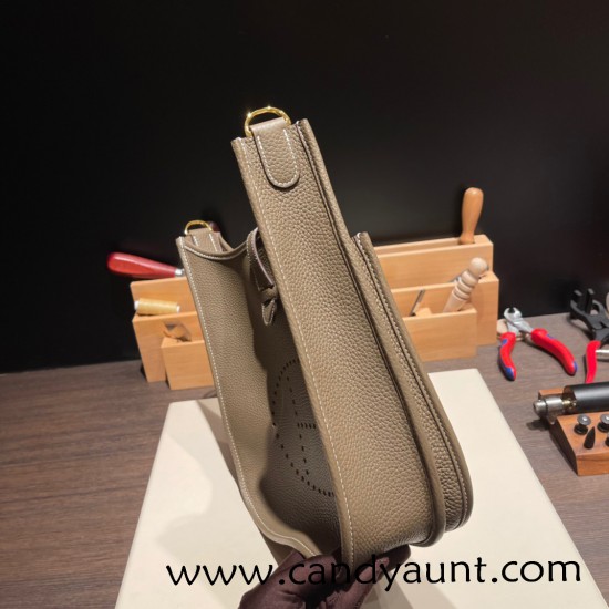 Hermes Evelyn 29cm Clemence 18 /Étoupe Grey Silver Hardware