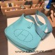 Hermes Evelyn 29cm Clemence 18 3P /Blue Atoll Silver Hardware