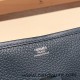 Hermes Evelyn 29cm Clemence 2Z/ Blue nuit  Silver Hardware