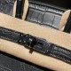 Hermes Birkin Epsom & Crocodile Black Black Buckle 20cm Full Handmade Faubourg sous la neige