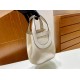 Hermes New In-the-loop Picotin Togo Creamy white Silver Hardware 18cm Full Handmade