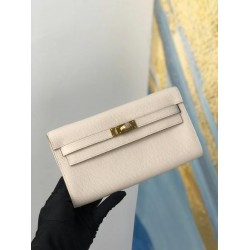 Hermes Kelly woc epsom ck10 Creamy white gold silver Hardware Full Handmade