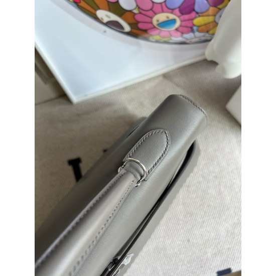 Hermes Kelly Swift 8F Etain Silver Hardware PHW 40m Full Handmade