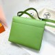 Hermes Verrou Epsom i3 Avocado green & T0 Light Blue Silver Hardware Phw 21cm Full Handmade