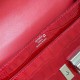 Hermes Verrou Shiny Alligator crocodile Ck95 Ferrari red Silver Hardware Phw 17.5cm Full Handmade